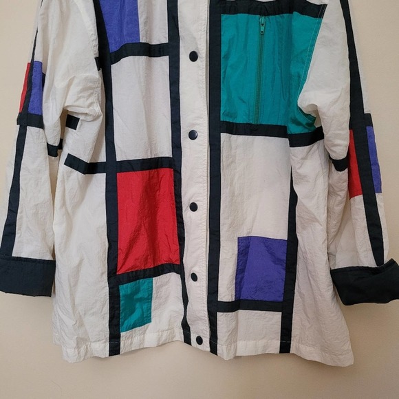 Spencer Douglas Nylon Color Blocked Windbreaker - Picture 2 of 8